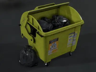 Recycling container B Low-poly 3D model