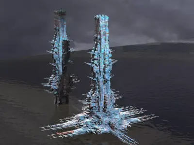 Winter Space port 3D model