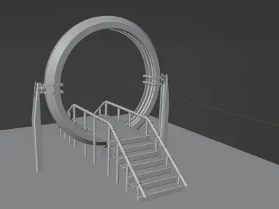 SCI-FI Portal NOT TEXTURED Low-poly 3D model