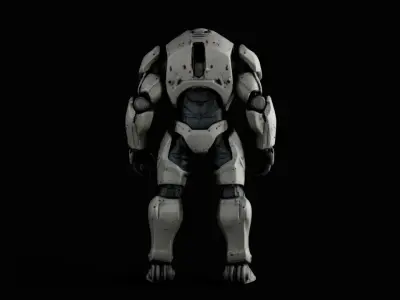 SCI-FI Robot model game ready Low-poly 3D model