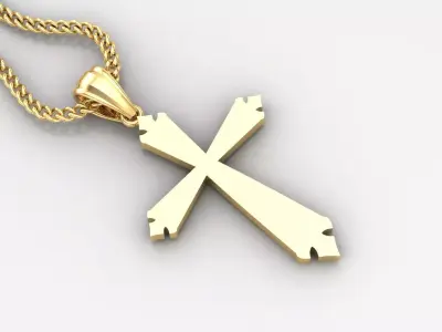 Light Gold 18K Cross Pendant 1CP097 3D print model