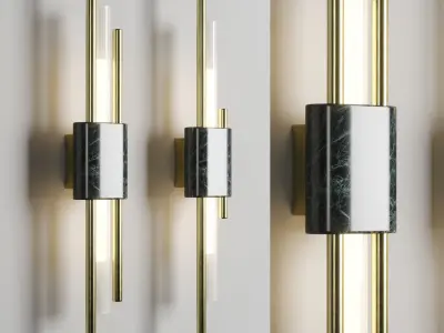 Modern Minimalist Cylindrical 1-Light LED Wall Sconce Lamp Low-poly 3D model