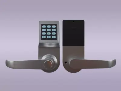 Metallic Digital Door Lock Low-poly 3D model