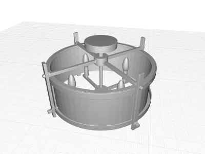 Maren Light Lantern Drum Semi Flush Mount 3D model