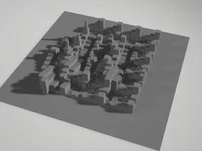 The Cube Virtual Art Gallery Empty Expo Low-poly 3D model