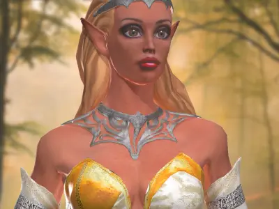 Elf Girl  Low-poly 3D model