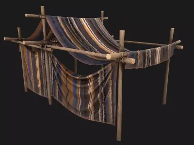 Large Nomad Tent Low-poly 3D model