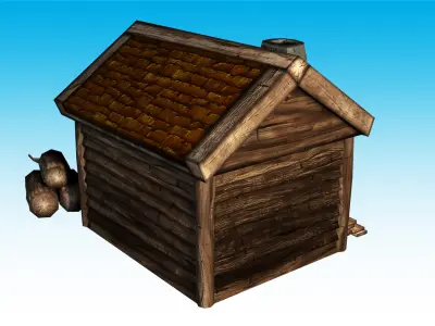 Lumber Jack Hut Low Poly Low-poly 3D model
