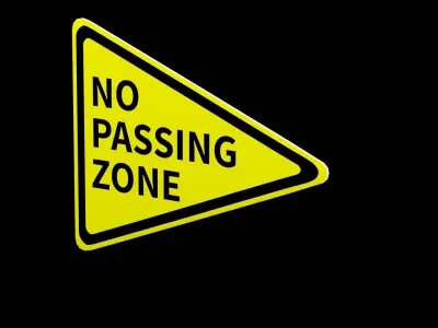 Street Sign Triangle Elongated Low-poly 3D model