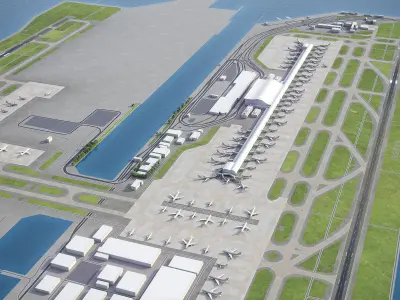 Kansai International Airport - KIX Low-poly 3D model