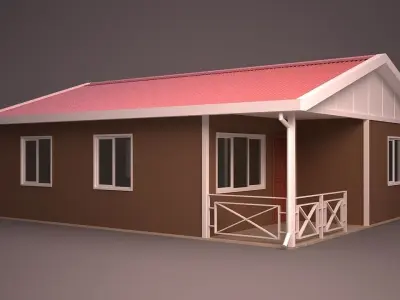 HOME house with roof 3D model