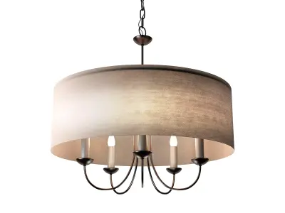 5 - Light Shaded Drum Chandelier 3D model