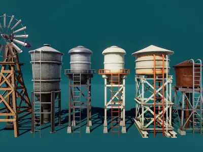 Farm Tools and Supplies Stylized Low-poly 3D model