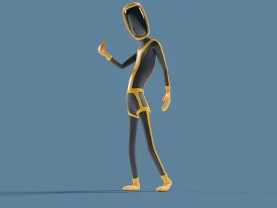 Rigged Astro Space Character - Stylized Cartoon Spaceman 3D model
