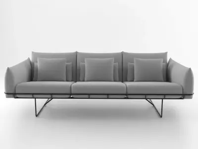 Wireframe sofa 3 seat 3D model