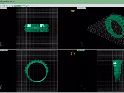 Stepped Channel gold ring 3D print model