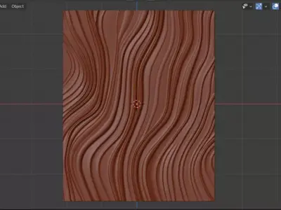 Modern Wave Decorative Relief Wall Decor Set STL Mural CNC 403 3D model
