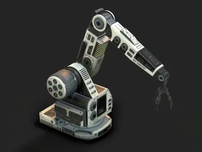Robotic Arm 04 low poly Low-poly 3D model