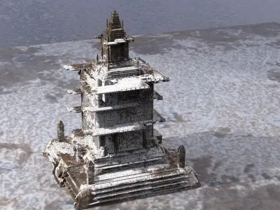 Sci-Fi Tower Cold Winter 3D model