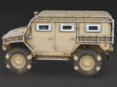 Heavy Desert Expedition Armored SUV 3D Model Low-poly 3D model