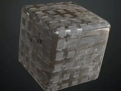 Worn Light Blue Rusty Corrugated Metal PBR Seamless Texture