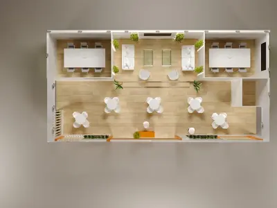 Exhibition booth design 3sides opened 3D model