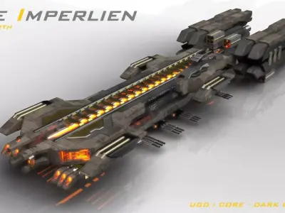 Core Dark Cruiser Model Space Ship 3D model