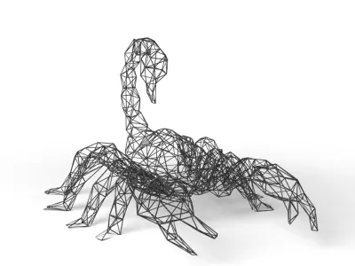Scorpion Wireframe Low-poly 3D model
