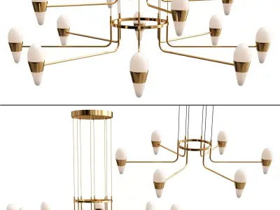 FRIOL COLLECTION chandelier in gold 3D model