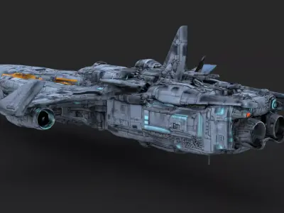 Futuristic Spacecraft Low-poly 3D model from CGTrader