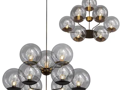 BALLROOM chandelier with glass globes 3D model