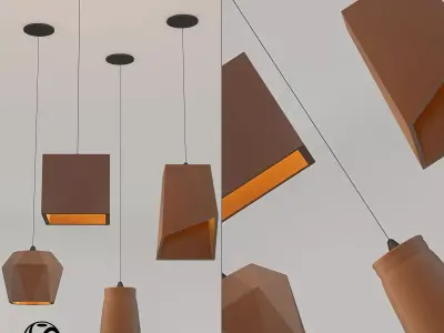 Concrete Pendant Light 3D model purchase