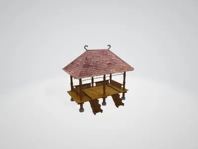 3D Gazebo 6 Poles 3D model