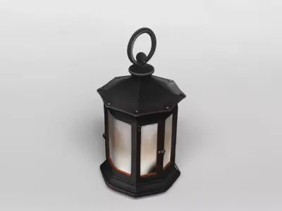 Classic Black Metal Lantern 3D Model 3D model