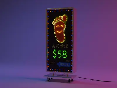 Hong Kong Culture series - Massage LED Advertisement Box  3D model