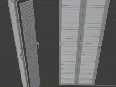 Closet Wardrobe with Bi-folding 4x doors 3D model