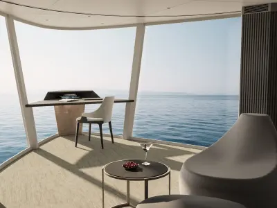 Yacht interior - bedroom 3D model