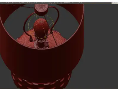 Uttermost Darrin Grey Table Lamp Low-poly 3D model