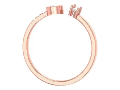 Solitaire Women Light Weight Oval Round Stone Band Ring 3D print model