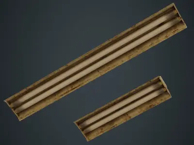 Fluorescent Bulb 1C Low-poly 3D model