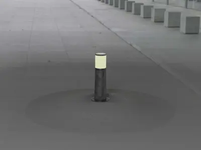 Galvanized Light-Column -9- Street-Light 9 Low-poly 3D model