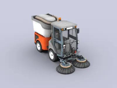 Street Sweeper Low-poly 3D model