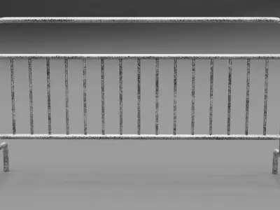 Collection of road barriers - barricade Low-poly 3D model