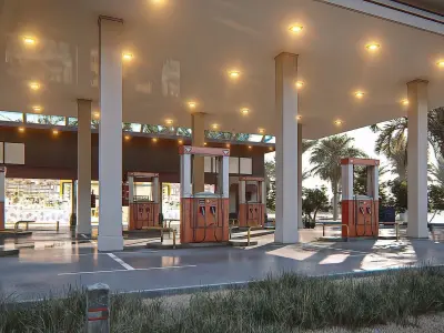 Gas station 3D model