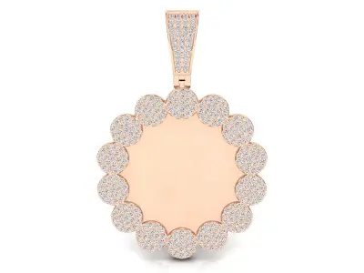 Circle round dog tag hip-hop pendant 3D print model buy