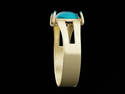 Blue Pendant Ring Low-poly 3D model