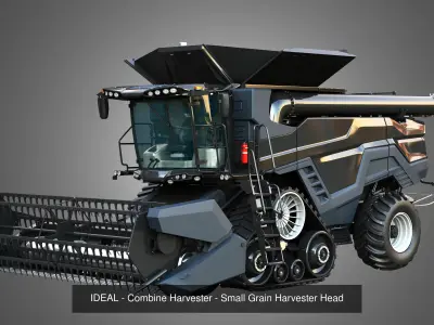 IDEAL - Combine Harvesters - 4 Different Harvester Heads 4 in 1 3D Model Pack