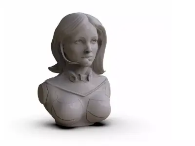 Sci Fi Girl Bust 3D print model