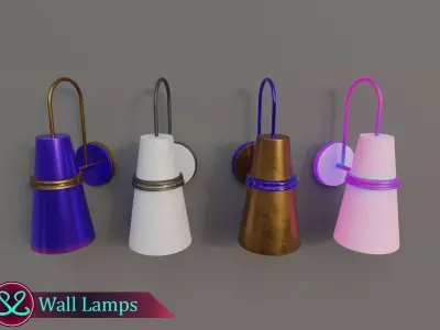 Awesome Wall Lamps Wall Lamp Pack Free low-poly 3D model