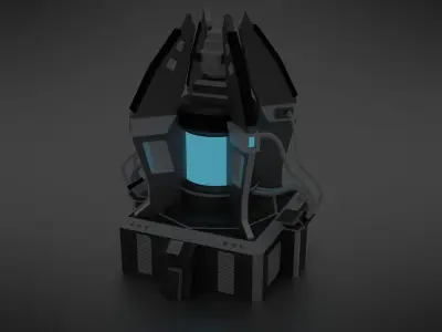 Generator futuristic lamp Low-poly 3D model